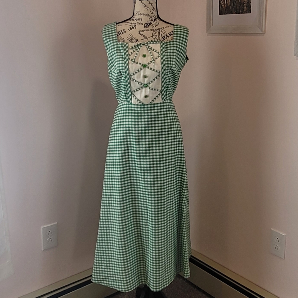Vintage 1950s Handmade Gingham Dress